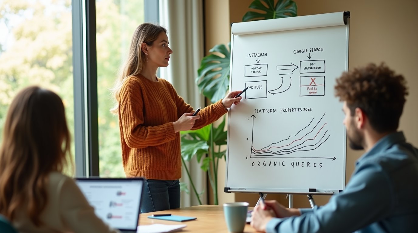 Od 29 lipca 2026 Google Search Console pokazuje, jakie zapytania w wyszukiwarce prowadzą do Twoich postów na Instagramie, TikToku, YouTube i X. Platform Properties to bezpłatna funkcja dostępna bez posiadania domeny — i zmienia sposób, w jaki małe firmy planują treści.
