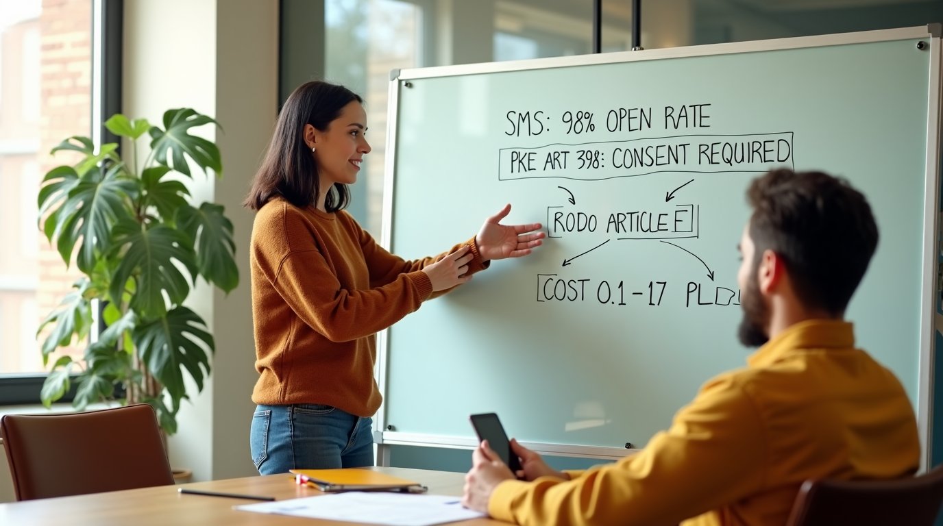 SMS nadal bije email na głowę — 98% open rate i 45% response rate. Ale od listopada 2024 działa nowe prawo (PKE art. 398), które rozszerza obowiązek zgody. Sprawdzamy, co zmienić w bazie kontaktów i ile kosztuje wysyłka w polskich platformach.